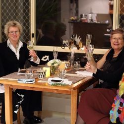 A ladies night celebrating their friends birthday.